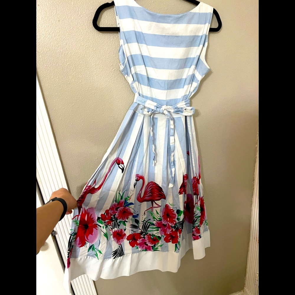 Shein striped flamingo dress